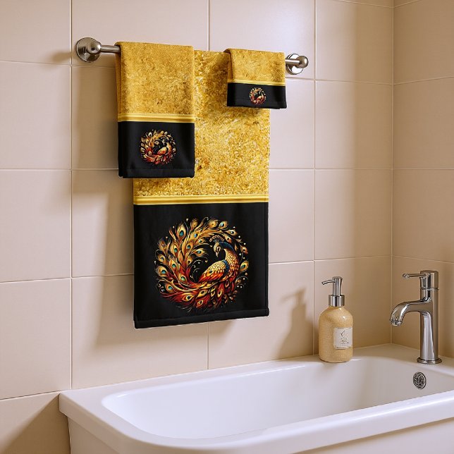 Colourful Peacock Dance Bath Towel Set (Creator Uploaded)
