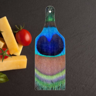 Colourful Peacock Feather Eyespot Cutting Board
