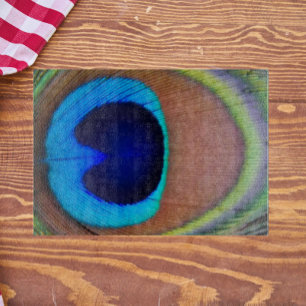Colourful Peacock Feather Eyespot Cutting Board