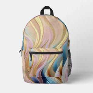 Colourful Peacock feather Printed Backpack