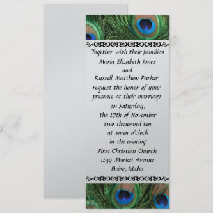 Colourful Peacock Feather Wedding Invitations