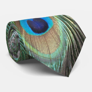 Colourful Peacock Feathers Pattern Neck Tie