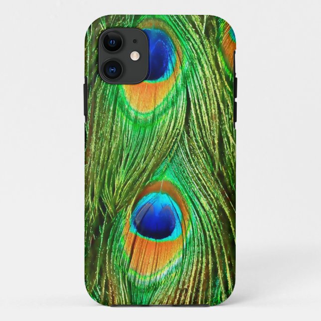 Colourful Peacock Feathers Print Case-Mate iPhone Case (Back)