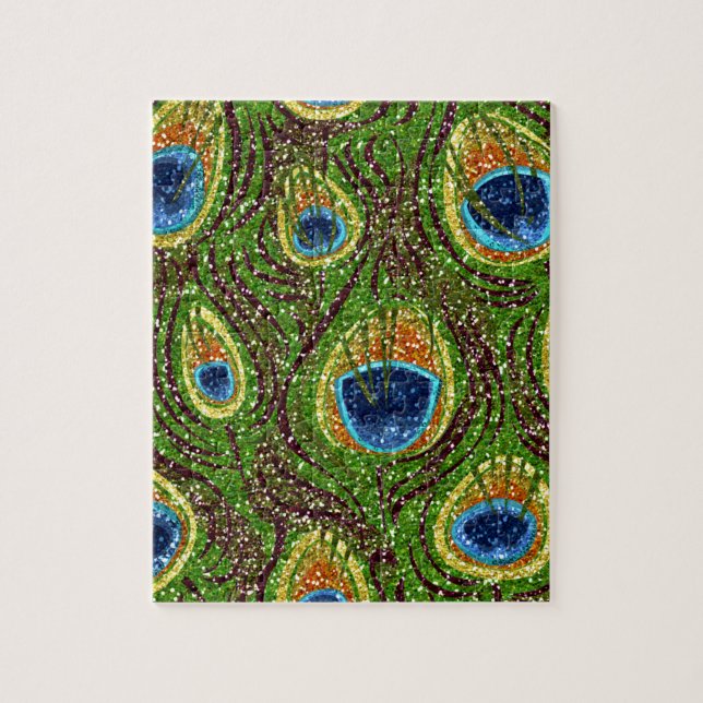Colourful Peacock Feathers Print Jigsaw Puzzle (Vertical)