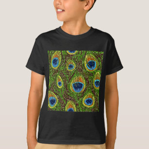 Colourful Peacock Feathers Print T-Shirt