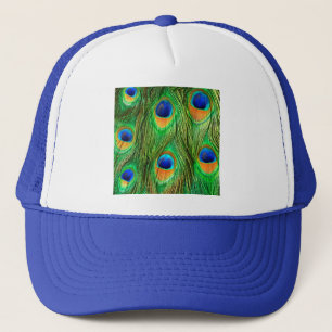 Colourful Peacock Feathers Print Trucker Hat