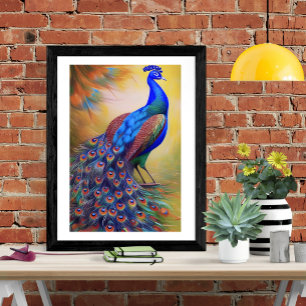 Colourful Peacock Poster