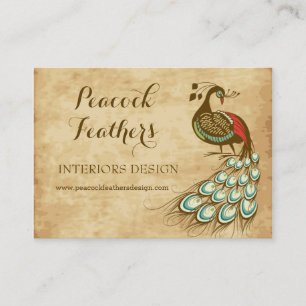 Colourful Peacock profile Business Card