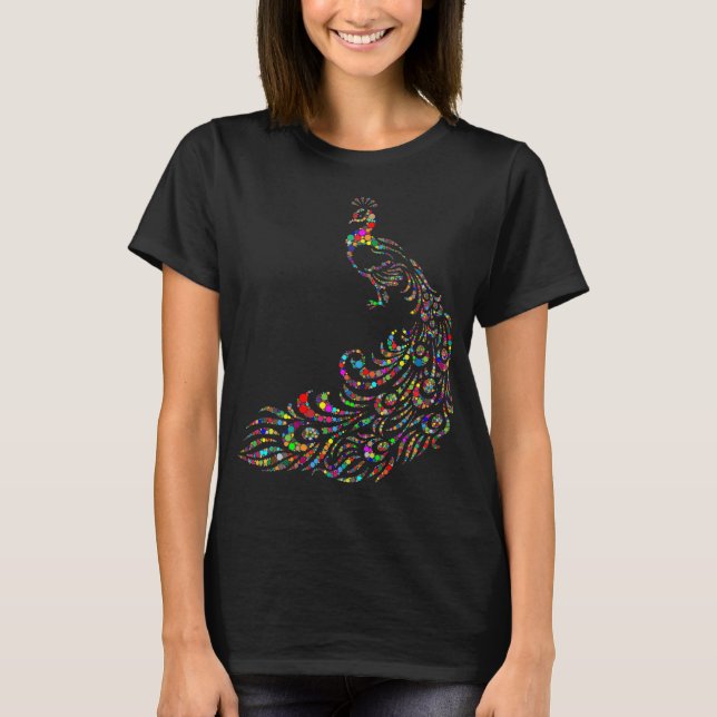Colourful Peacock T-Shirt (Front)