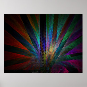colourful peacock tail poster