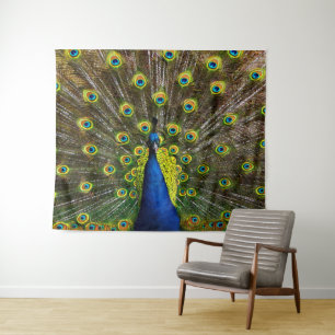 Colourful peacock  tapestry