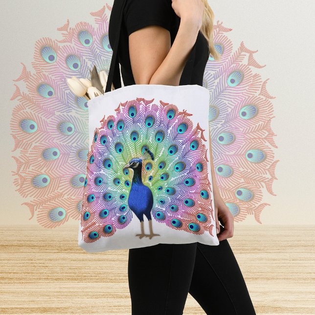 Colourful Peacock Tote Bag (Creator Uploaded)