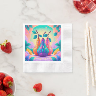 Colourful pear napkin