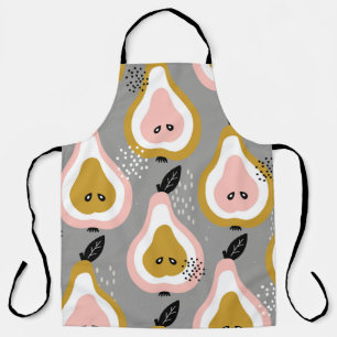 Colourful pears, vintage pattern. apron