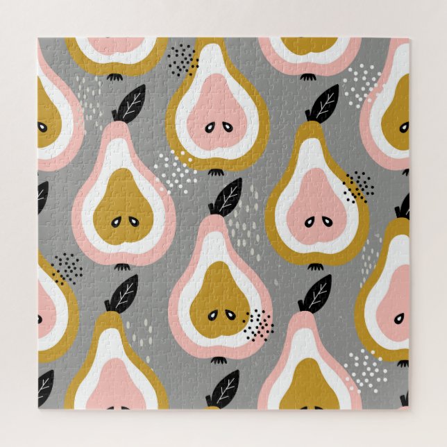 Colourful pears, vintage pattern. jigsaw puzzle (Vertical)