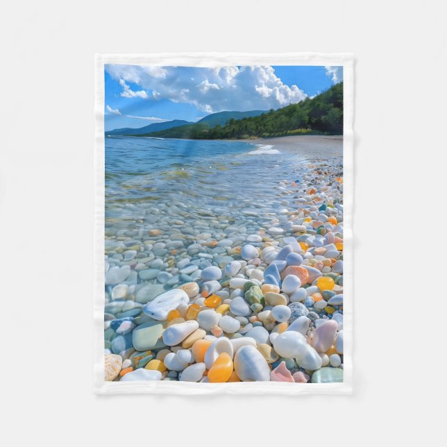Colourful Pebble Beach Blanket (Front)