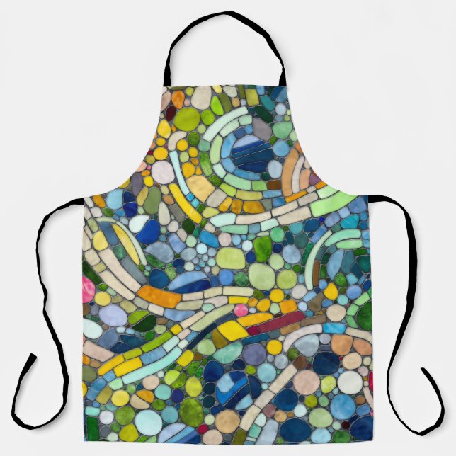 Colourful Pebbles Mosaic Art Apron (Front)