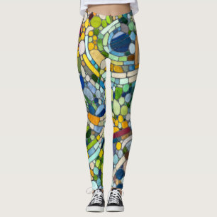 Colourful Pebbles Mosaic Art Leggings