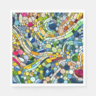 Colourful Pebbles Mosaic Art Napkin