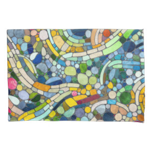 Colourful Pebbles Mosaic Art Pillowcase