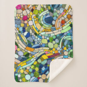 Colourful Pebbles Mosaic Art Sherpa Blanket