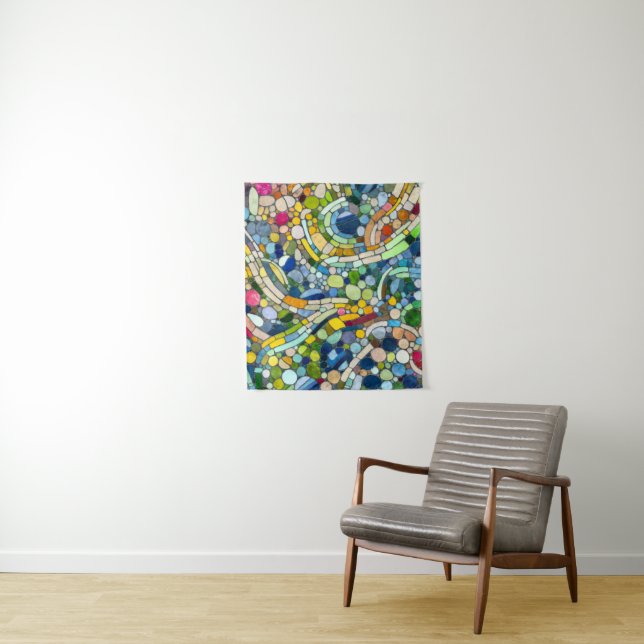 Colourful Pebbles Mosaic Art Tapestry (In Situ)
