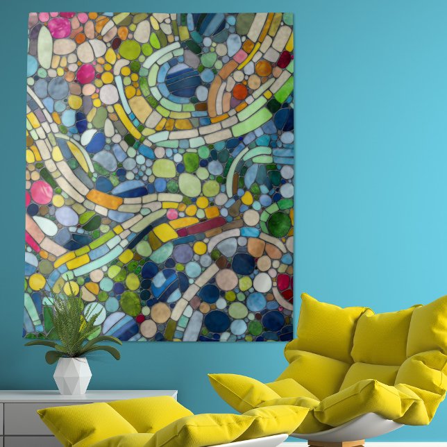 Colourful Pebbles Mosaic Art Tapestry (Creator Uploaded)