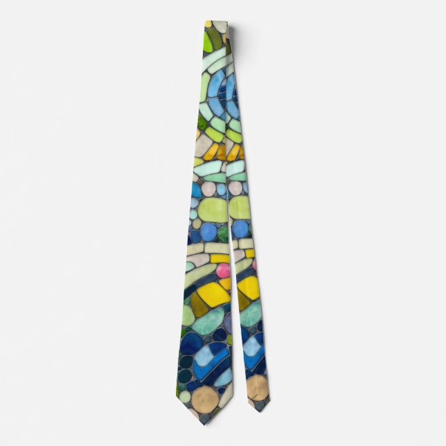 Colourful Pebbles Mosaic Art Tie (Front)