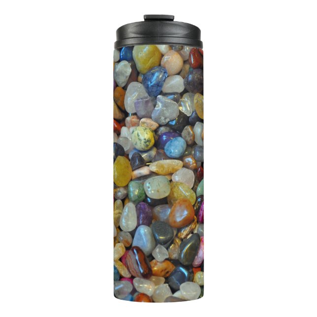 Colourful pebbles pattern thermal tumbler (Front)