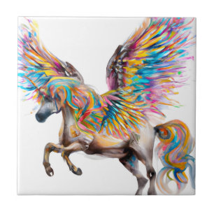Colourful Pegasus Ceramic Tile
