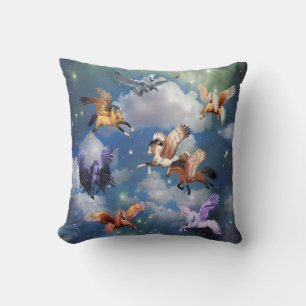 Colourful Pegasus Flying Horses the Myth is Real Cushion