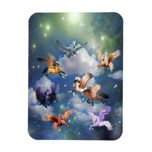 Colourful Pegasus Flying Horses the Myth is Real Magnet