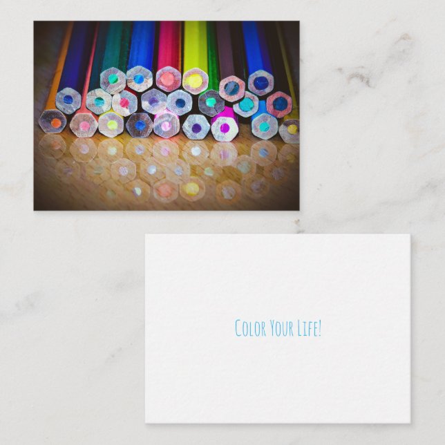 Colourful Pencil Art Photography Note Card (Front/Back)