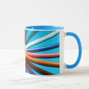 Colourful pencil crayon print coffee mug