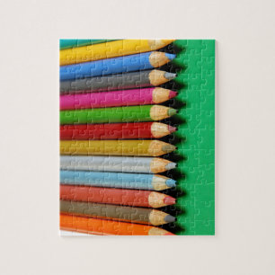 Colourful pencil crayons pattern jigsaw puzzle