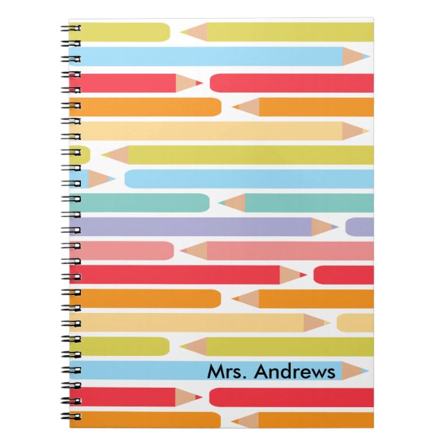Colourful Pencils Art Teacher Appreciation Notebook (Front)