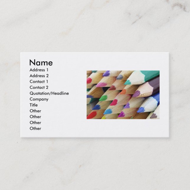 Colourful Pencils Business Card (Front)