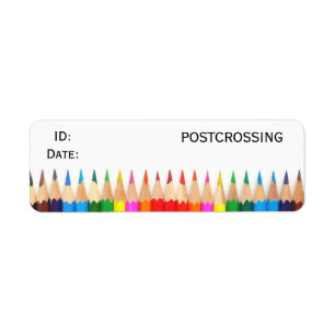 Colourful Pencils Postcrossing ID Labels