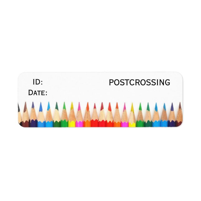 Colourful Pencils Postcrossing ID Labels (Front)
