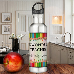 Colourful Pencils Teacher Appreciation Water Bottl 710 Ml Water Bottle