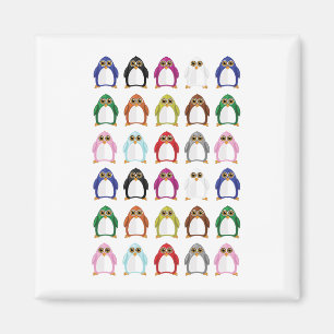 Colourful Penguin Pattern Cute Kawaii Fun Decor Magnet