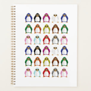 Colourful Penguin Pattern Cute Kawaii Fun Planner