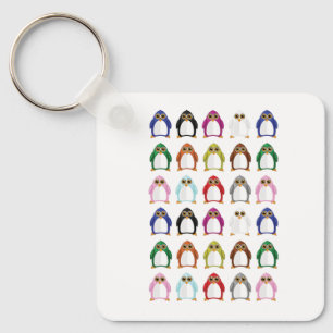 Colourful Penguin Pattern Cute Kawaii Keychain