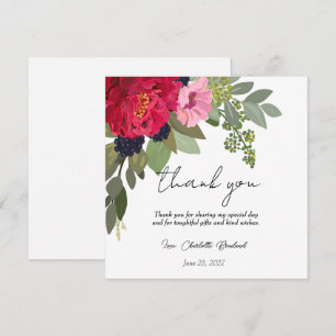 Colourful Peony Floral Bridal Shower Thank You