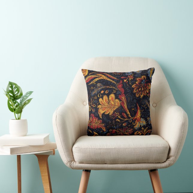 Colourful Persian Floral Pattern Cushion (Chair)
