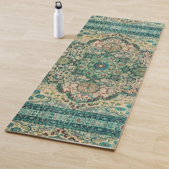Colourful Persian motive rug design yoga mat (In Situ)
