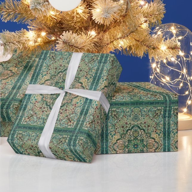 Colourful Persian rug motive pattern Wrapping Paper (Holidays)