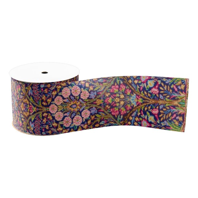 Colourful Persian Rug Pattern Grosgrain Ribbon (Spool)
