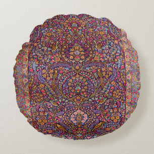 Colourful Persian Rug Pattern Round Cushion