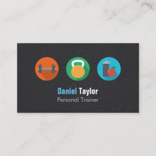 Colourful Personal Fitness Trainer Business Cards